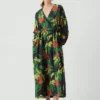 Robe en coton et soie à imprimé fruits
