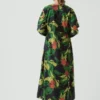 Robe en coton et soie à imprimé fruits