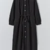 Robe en gaze de coton froissée froncée