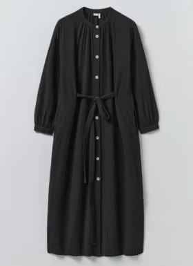 Robe en gaze de coton froissée froncée