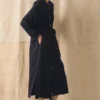Robe en gaze de coton froissée froncée