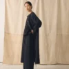 Robe en gaze de coton froissée froncée
