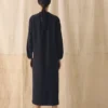 Robe en gaze de coton froissée froncée