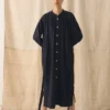 Robe en gaze de coton froissée froncée