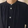 Robe en gaze de coton froissée froncée
