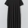 Robe en jersey de coton à col en V