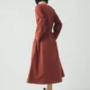 Robe en popeline de coton et lin boutonnée