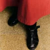 Robe en popeline de coton et lin boutonnée