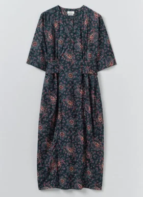 Robe en popeline de coton à imprimé cachemire provençal