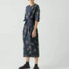 Robe en popeline de coton à imprimé cachemire provençal