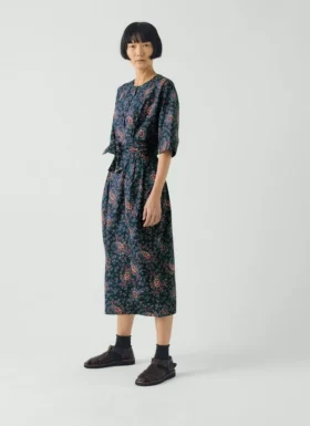 Robe en popeline de coton à imprimé cachemire provençal