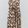 Robe en popeline de coton à imprimé figues