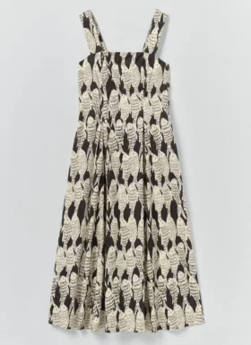 Robe en popeline de coton imprimé « Market Fish »