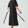 Robe en sergé de coton à nouer à la taille
