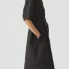 Robe en sergé de coton à nouer à la taille