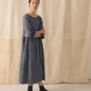 Robe Freya en coton froissé
