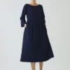 Robe Freya en sergé indigo