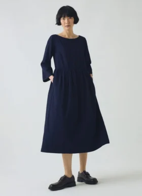 Robe Freya en sergé indigo