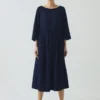 Robe Freya en sergé indigo