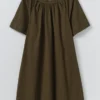 Robe froncée en sergé de coton