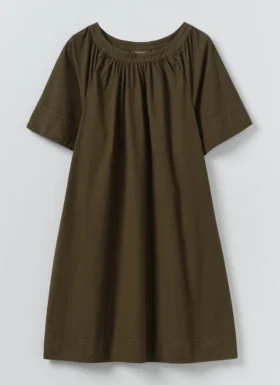 Robe froncée en sergé de coton