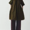 Robe froncée en sergé de coton