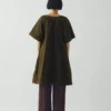Robe froncée en sergé de coton