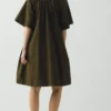 Robe froncée en sergé de coton