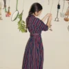 Robe portefeuille en coton rayé Pantry