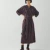 Robe portefeuille en coton rayé Pantry