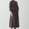 Robe portefeuille en coton rayé Pantry