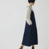 Robe salopette en denim à poches plaquées