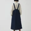 Robe salopette en denim à poches plaquées