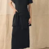 Robe t-shirt en lin et coton tricoté