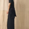 Robe t-shirt en lin et coton tricoté