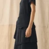 Robe t-shirt en lin et coton tricoté