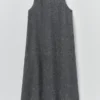 Robe-tablier en sergé de lin et coton