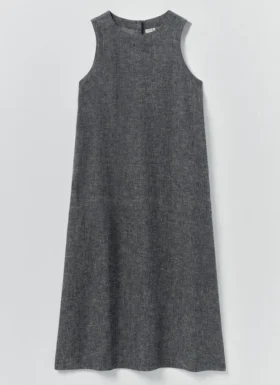 Robe-tablier en sergé de lin et coton