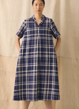 robe trapze en lin et coton carreaux 2 280x385 - Robe trap&egrave;ze en lin et coton &agrave; carreaux