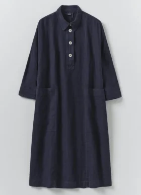 Robe tunique en lin teint en pièce
