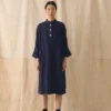 Robe tunique en lin teint en pièce