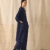 Robe tunique en lin teint en pièce