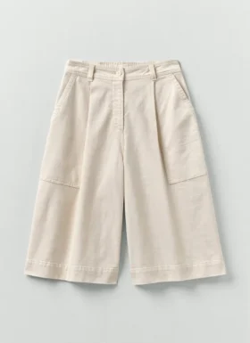 Shorts en denim plissé