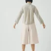 Shorts en denim plissé