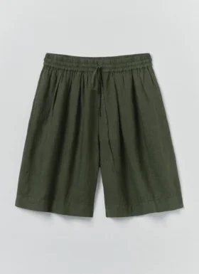 Shorts en lin léger teint en pièce