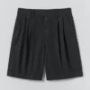 Shorts en popeline de coton à double pli