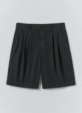 Shorts en popeline de coton à double pli