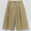 Shorts en sergé de coton plissé