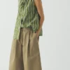 Shorts en sergé de coton plissé