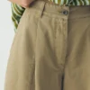 Shorts en sergé de coton plissé